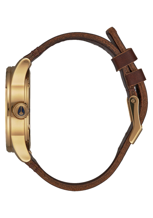 Sentry Leather - Doré poli / Soleil bleu marine