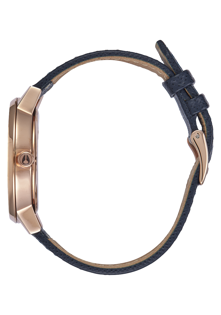 Kensington Leather - Navy / Rose Gold View 2