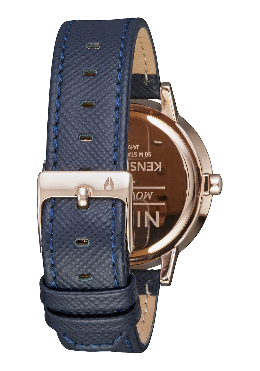 Kensington Leather - Navy / Rose Gold View 3