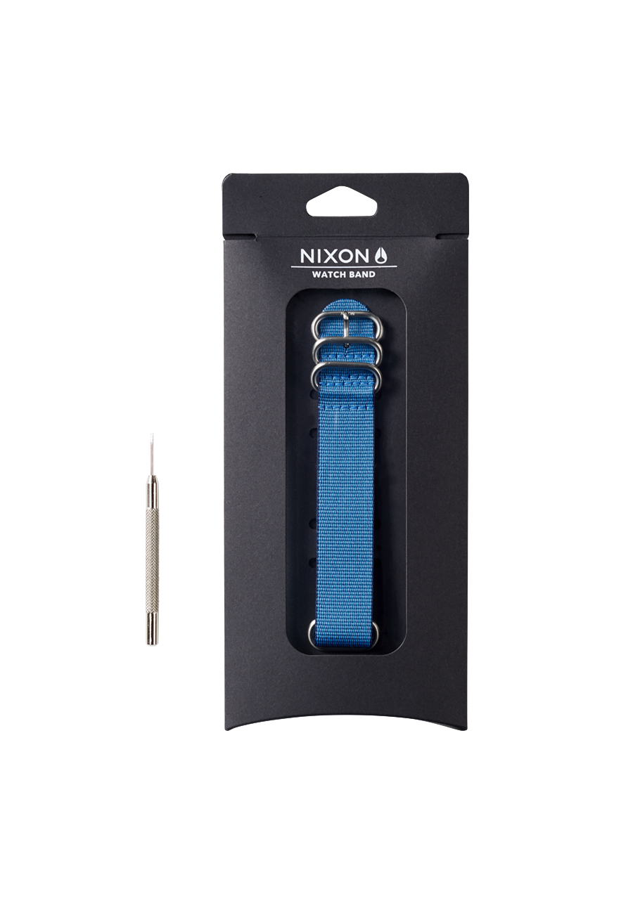 20mm Nylon #TIDE One Piece Band - Bleu marine / bleu View 3