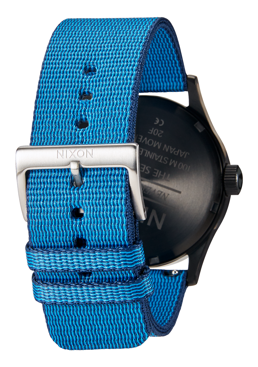 23mm Nylon #TIDE Band - Bleu marine / noir View 6