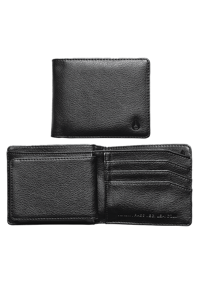 Portefeuille avec porte-monnaie Pass en cuir végan - Noir