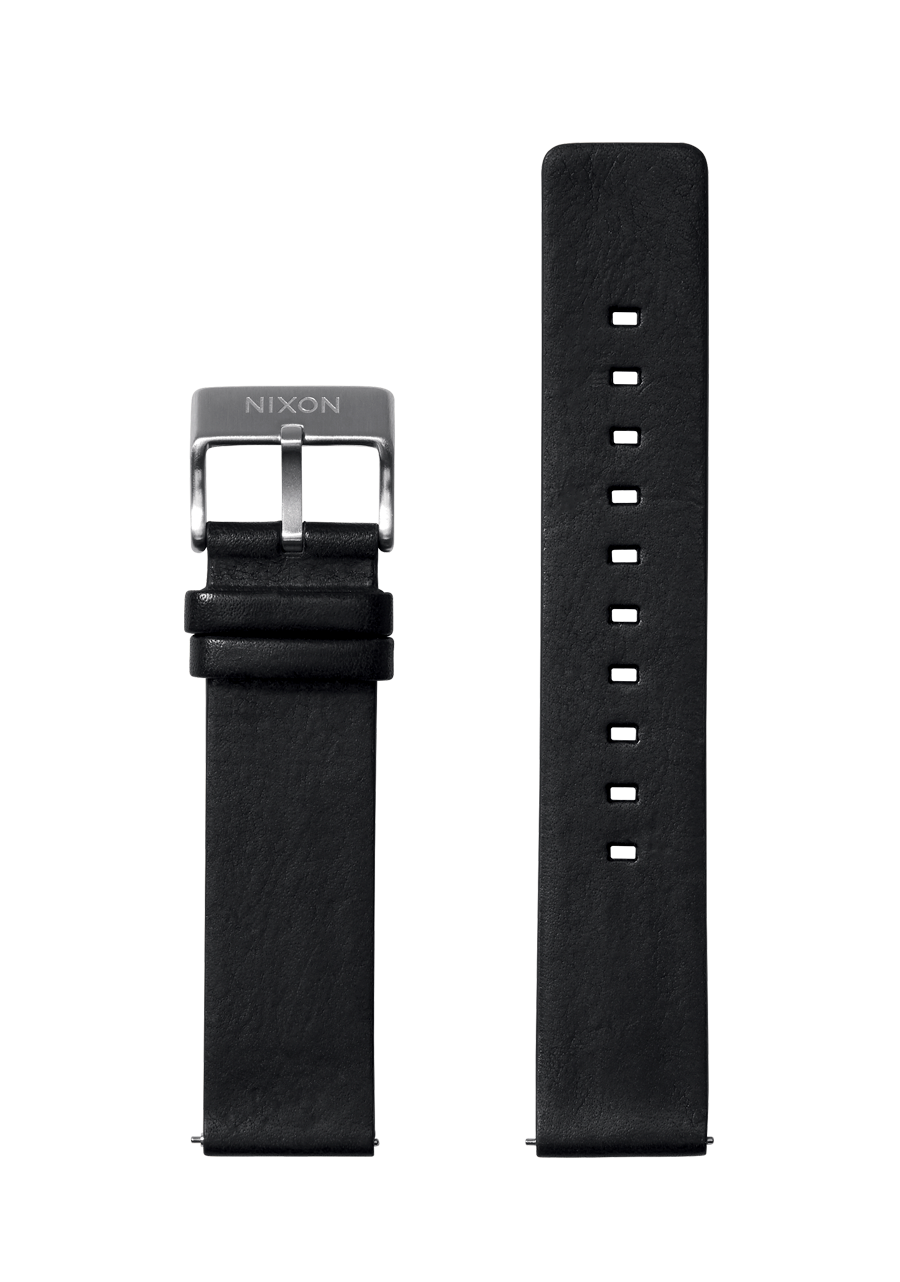 20mm Veg Tanned Leather Band - Noir View 1