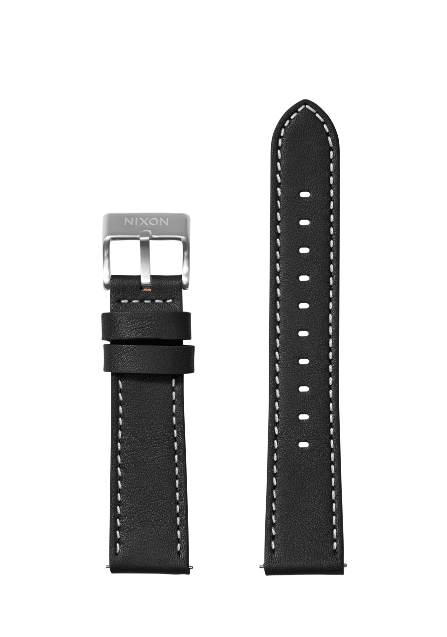 23mm Stitched Leather Band - Noir View 1