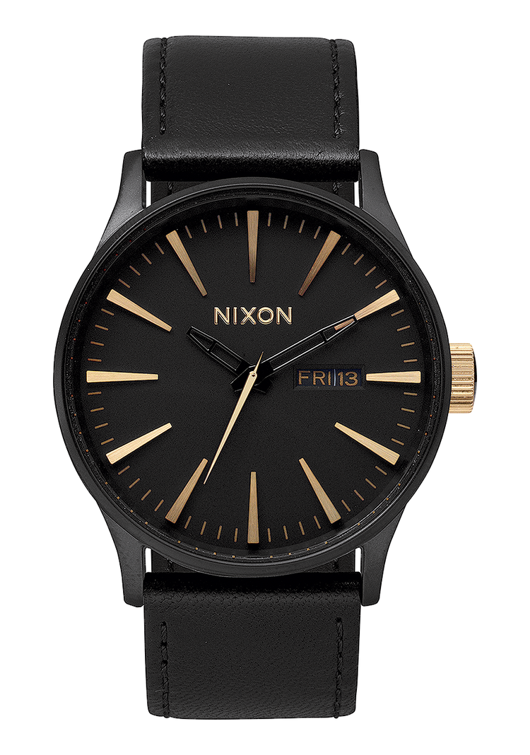 Sentry Cuir - Noir mat / Or