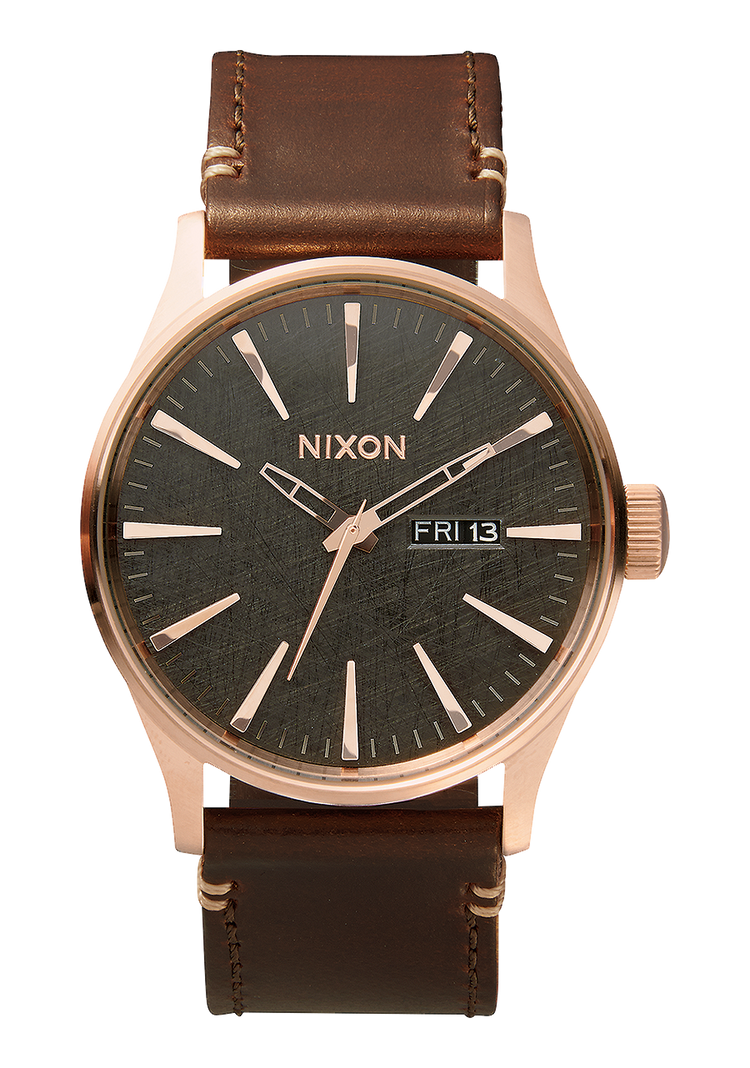 Sentry Cuir - Or rose / Gris anthracite / Marron