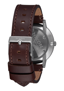 Porter Leather - Bleu marine / marron View 3