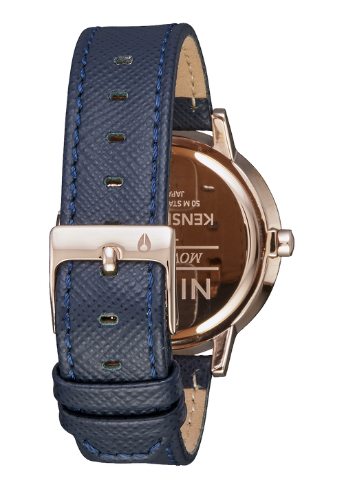 Kensington Leather - Bleu marine / or rose