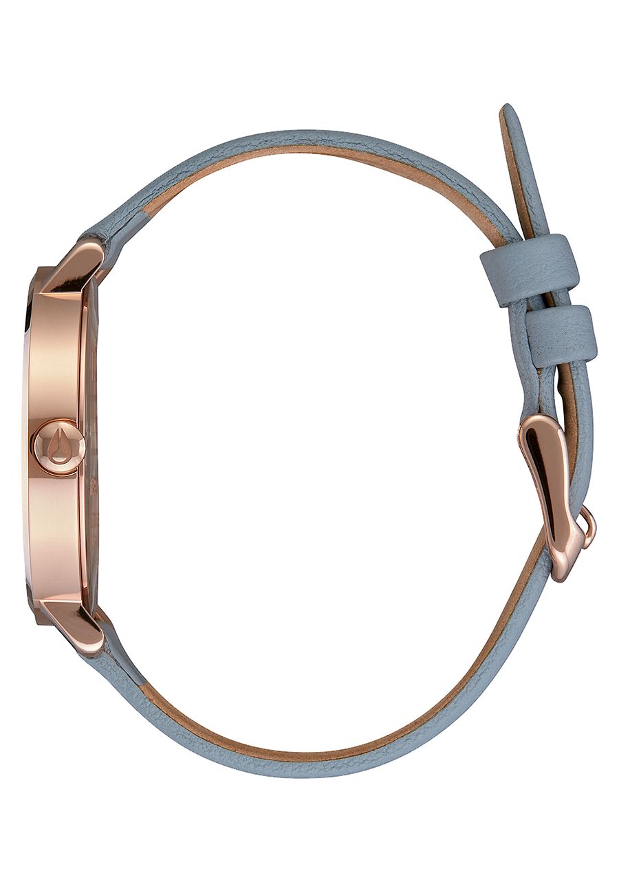 Arrow Cuir - Or rose / Bleu View 2