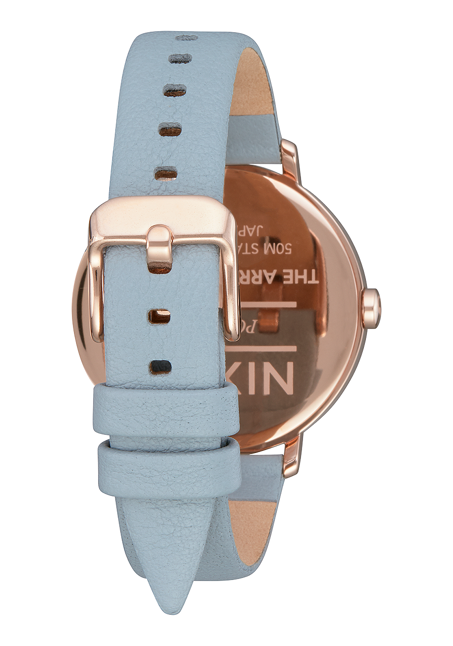 Arrow Cuir - Or rose / Bleu View 3