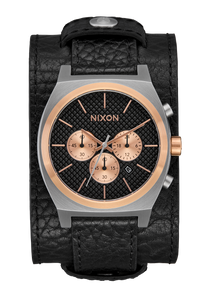 Time Teller Chrono Leather - Silver / Rose Gold / Black View 1