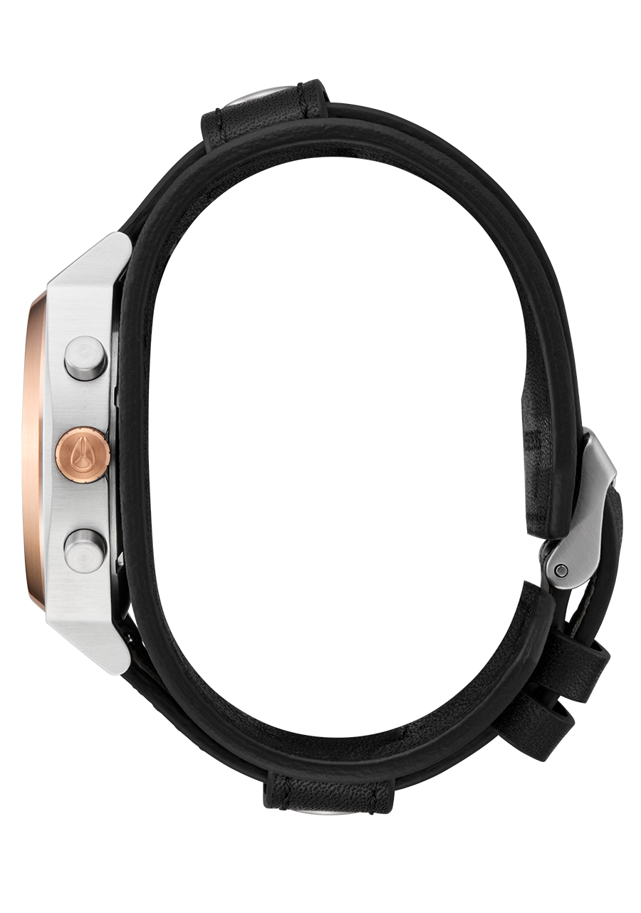 Time Teller Chrono Leather - Silver / Rose Gold / Black View 3