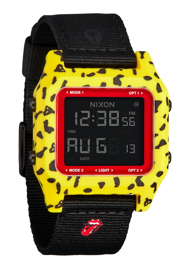 Montre Nixon FLOATON Vintage Jaune Et Noire - Fonctionnelle, Livrée Sans Pile, Bracelet à Nettoyer
