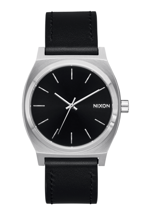 Time Teller Leather - Argent / noir