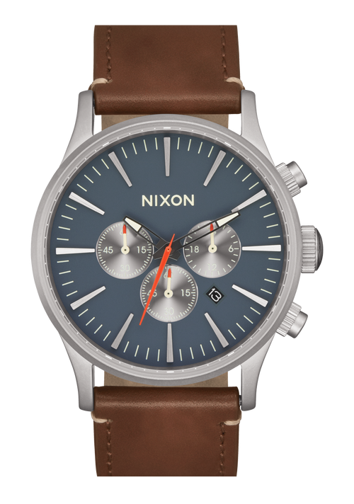 Sentry Chrono Leather - Lt Gunmetal / Basalt / Sienna