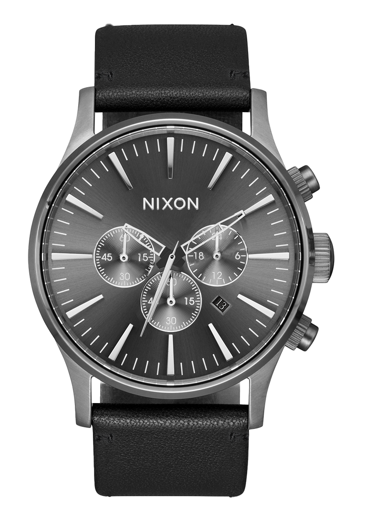 Sentry Chrono Cuir - Gris anthracite / Noir