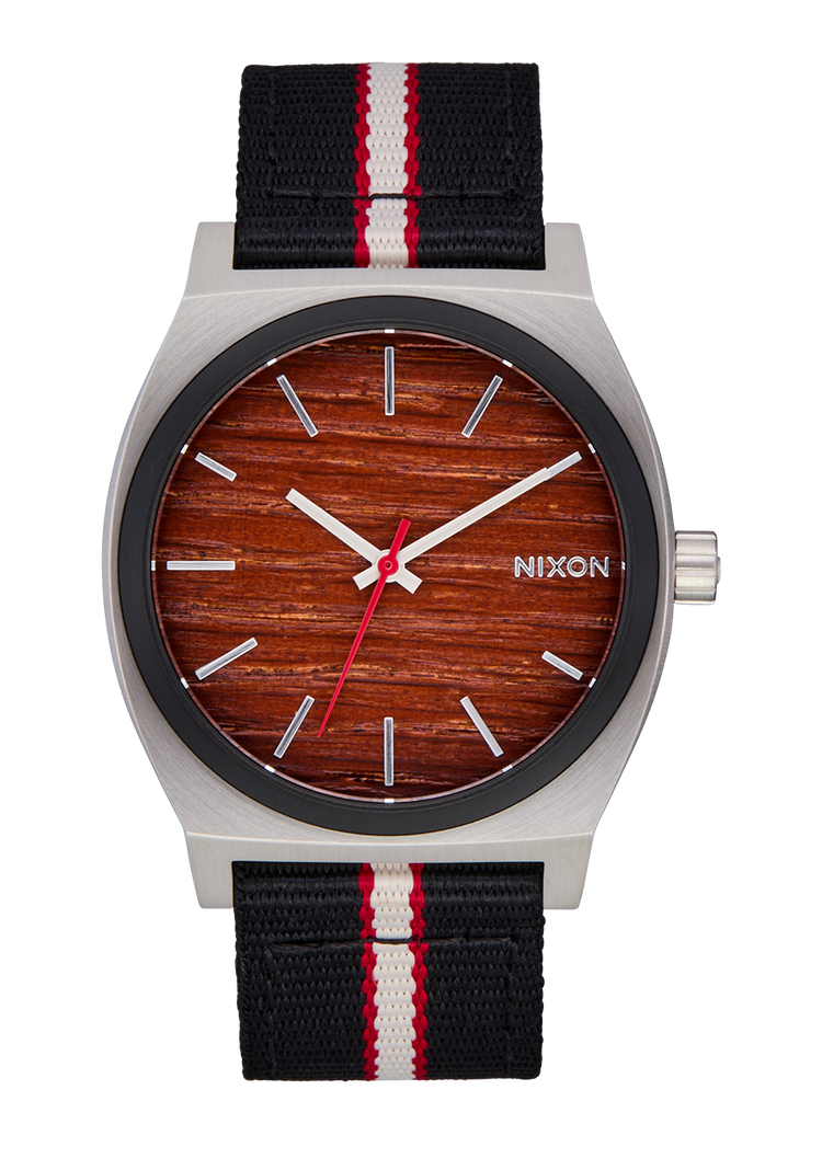 Time Teller Nylon - Rayures argent / palissandre / noir