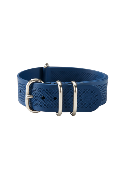 20mm FKM Rubber One Piece Band - Bleu marine / bleu