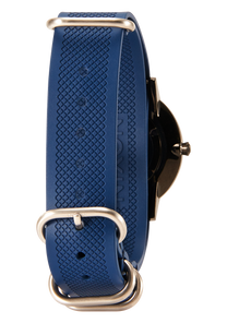 20mm FKM Rubber One Piece Band - Bleu marine / bleu View 5