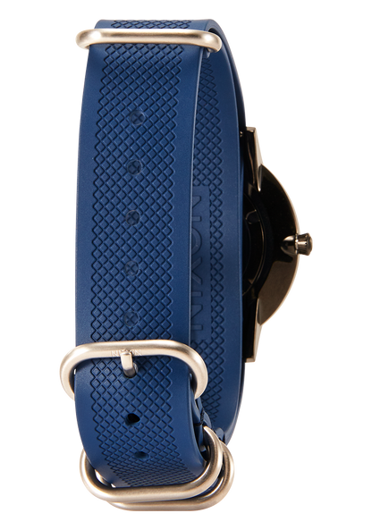 20mm FKM Rubber One Piece Band - Bleu marine / bleu View 5