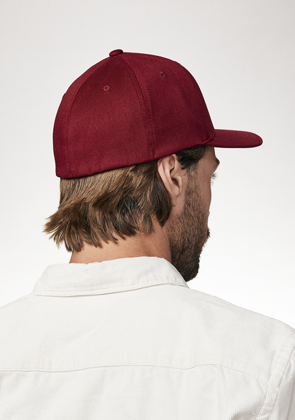 Deep Down Flexfit Athletic Fit Hat - Burgundy / White View 6