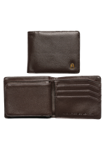 Portefeuille avec porte-monnaie Pass en cuir végan - Marron