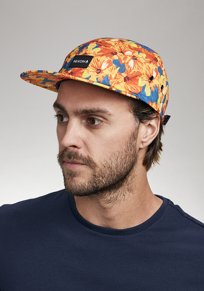 Mikey 5 Panel Hat - Orange / Multi View 5