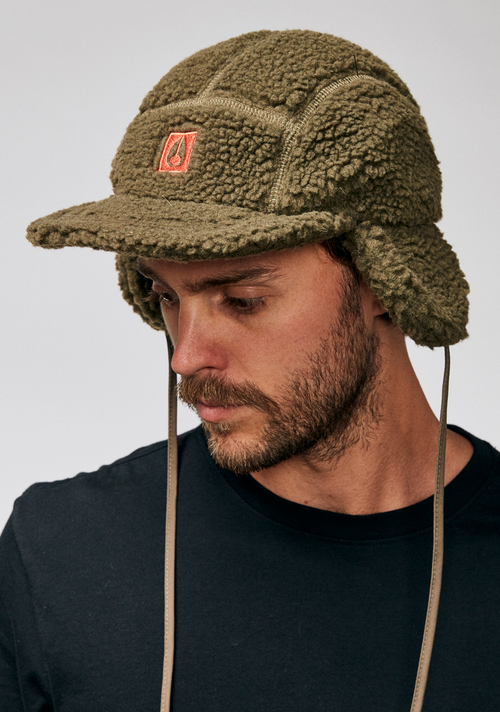 Casquette avec cache-oreilles Babs - Vert olive