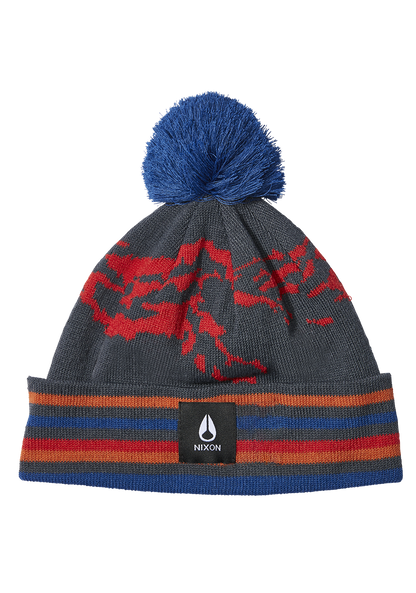 Ridge Pom Beanie - Bleu marine / multicolore View 1