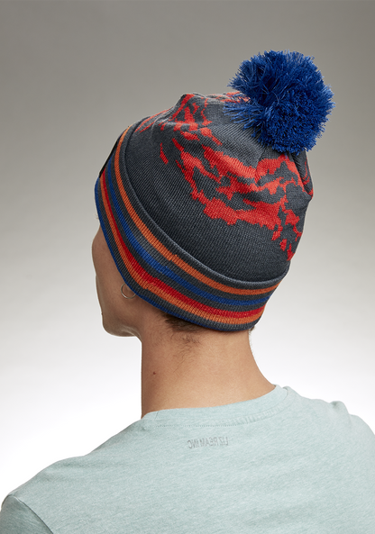 Ridge Pom Beanie - Bleu marine / multicolore View 4