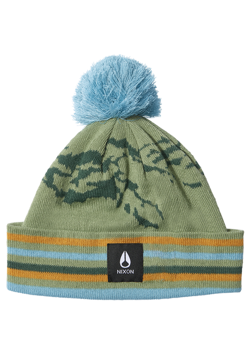 Ridge Pom Beanie - Jade / Multi