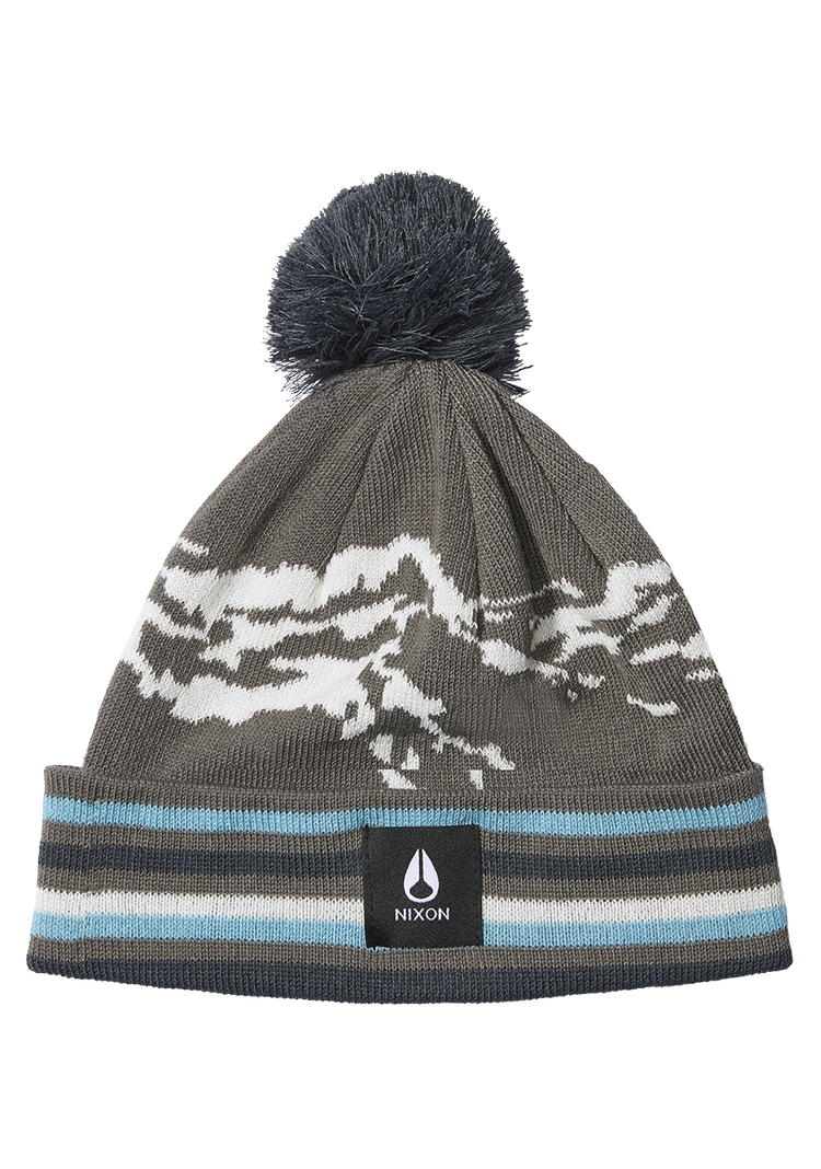 Bonnet Pom Ridge - Gris / Multicolore