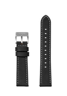 20mm Stitched Leather Band - Noir