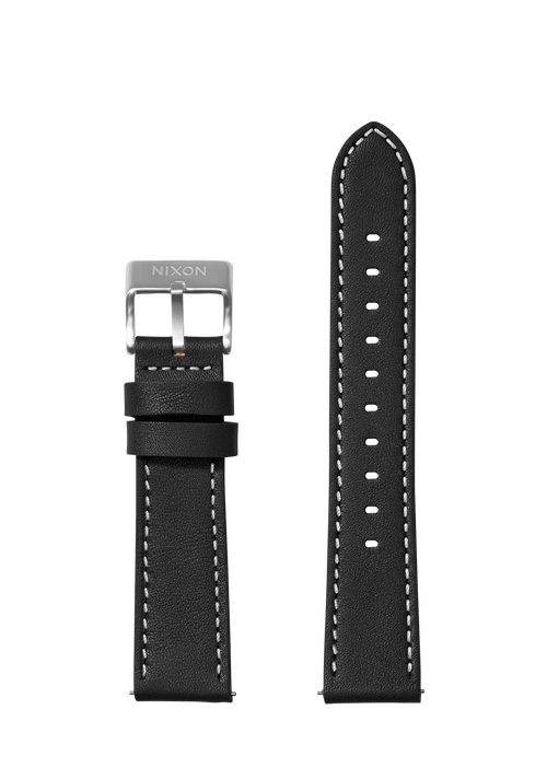 20mm Stitched Leather Band - Noir