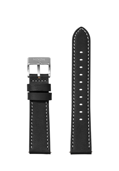 23mm Stitched Leather Band - Noir View 1