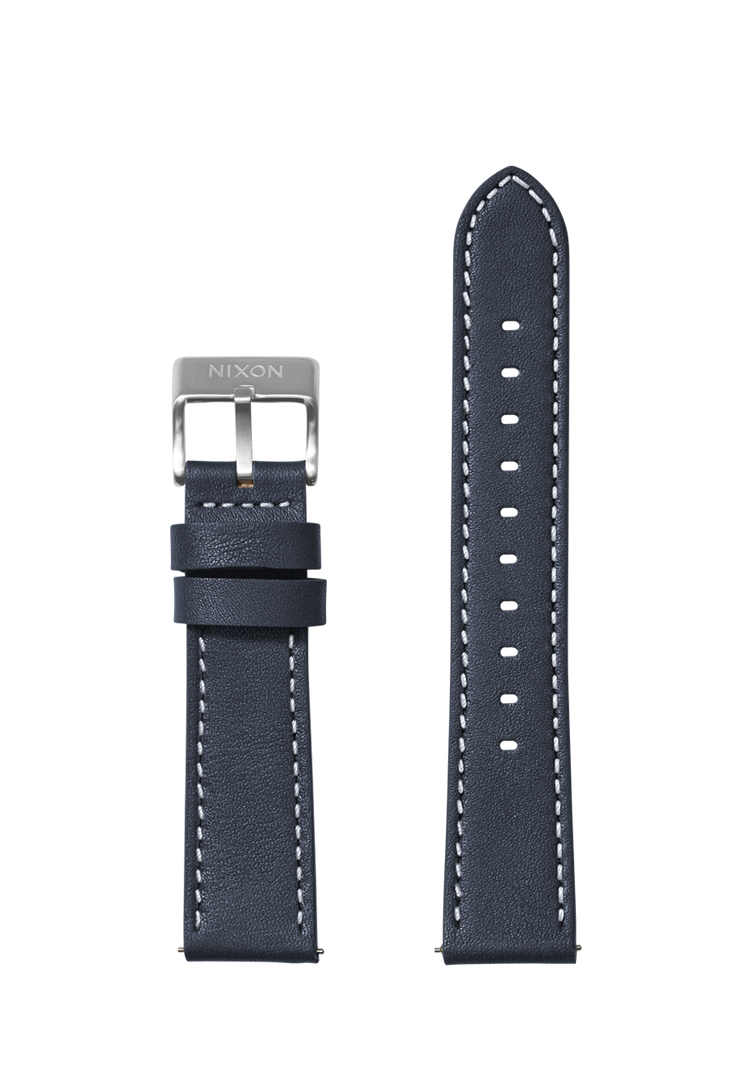 Bracelet en cuir cousu de 23 mm - Marine