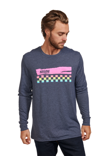 Circuit Long Sleeve Repreve® T-Shirt - Bleu marine / multicolore View 3