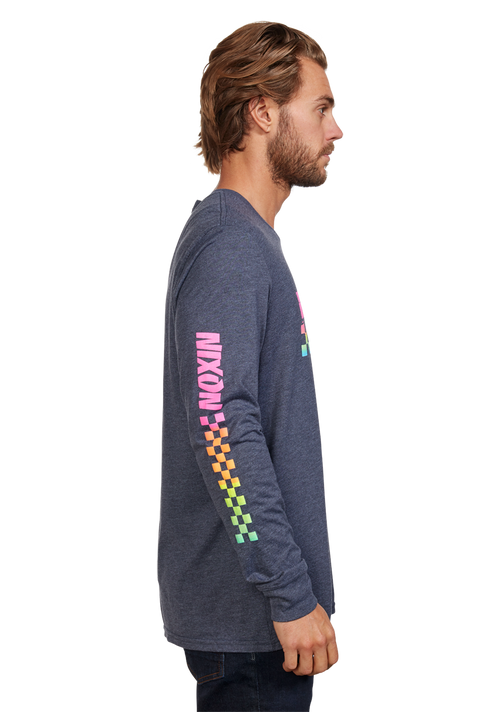 Circuit Long Sleeve Repreve® T-Shirt - Bleu marine / multicolore